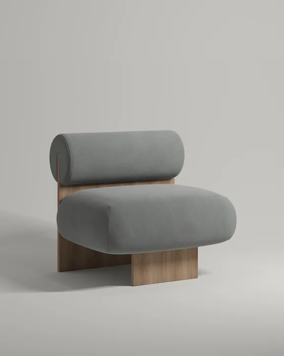 Кресло Солга на ножках без подлокотников (серый велюр - Velutto 32) от Kalibroom