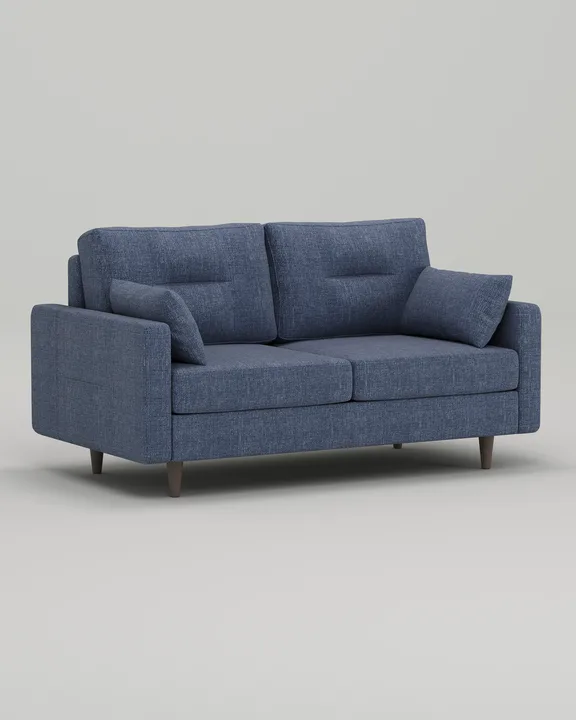 Стильный прямой диван Лэдби. Материал: рогожка. Цвет: Синий