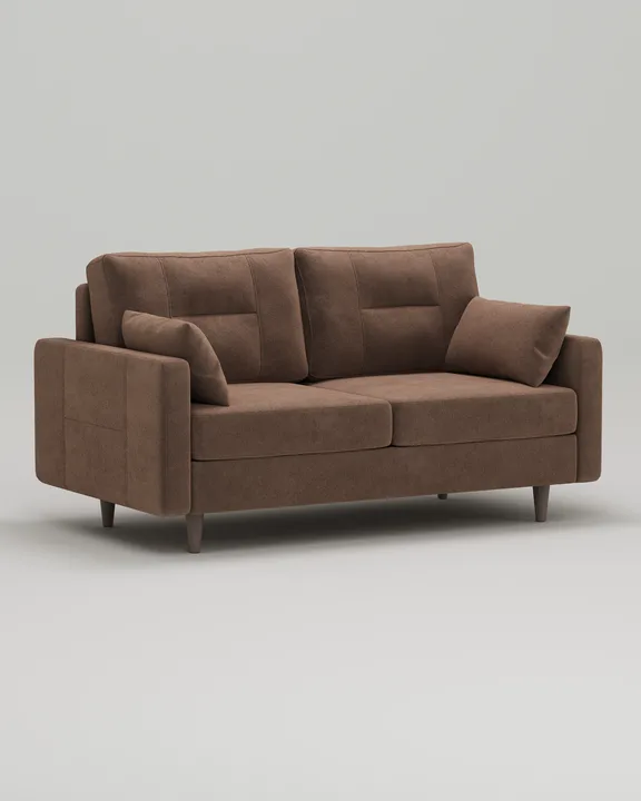 Стильный прямой диван Лэдби. Материал: Велюр. Цвет: Коричневый