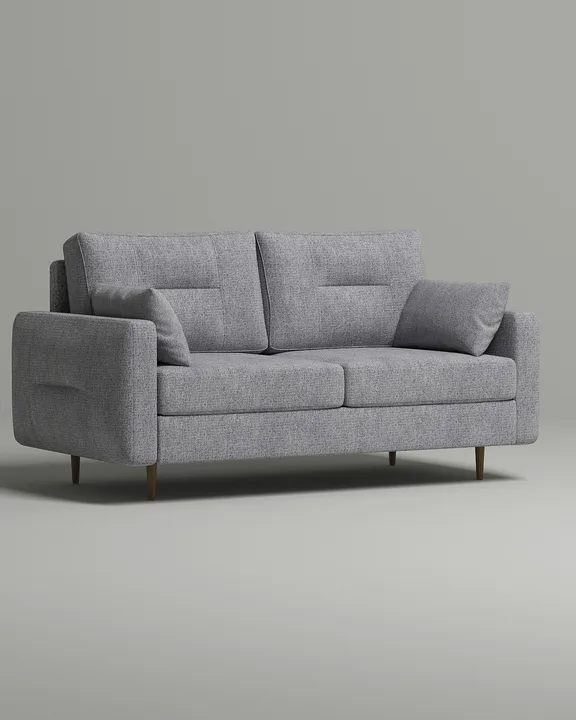 Стильный прямой диван Лэдби. Материал: рогожка. Цвет: Серый