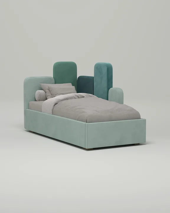 Кровать Сапид под матрас 90x200 с мягким изголовьем и ящиком для хранения белья. Материал: Velutto 14 (велюр) Кровать Сапид под матрас 90x200 с мягким изголовьем и ящиком для хранения белья. Материал: велюр - Velutto 14