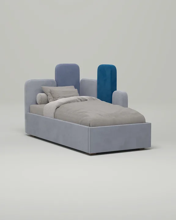 Кровать Сапид под матрас 70x160 с мягким изголовьем и ящиком для хранения белья. Материал: Velutto 46 (велюр) Кровать Сапид под матрас 70x160 с мягким изголовьем и ящиком для хранения белья. Материал: велюр - Velutto 46