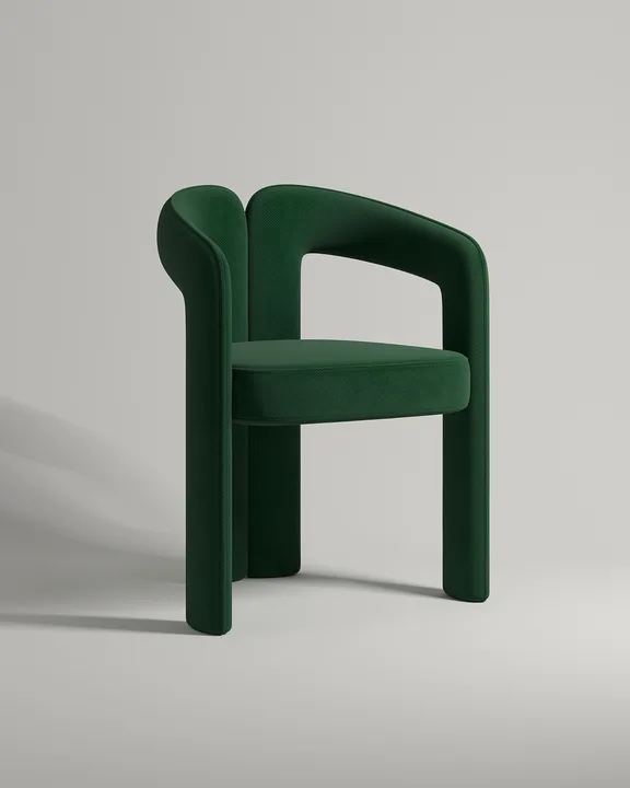 Удобный стул Лэсли. Материал: велюр. Цвет: зеленый (Avatar 668)