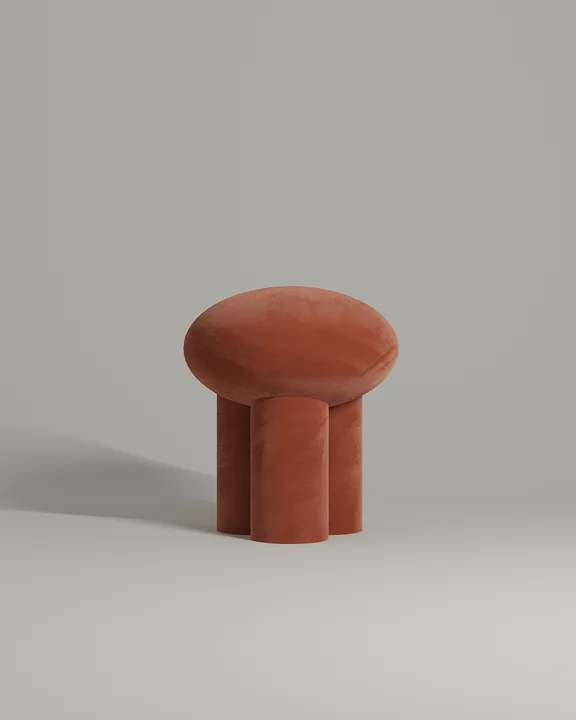 Мягкий пуф Вита. Материал: велюр. Цвет: терракотовый