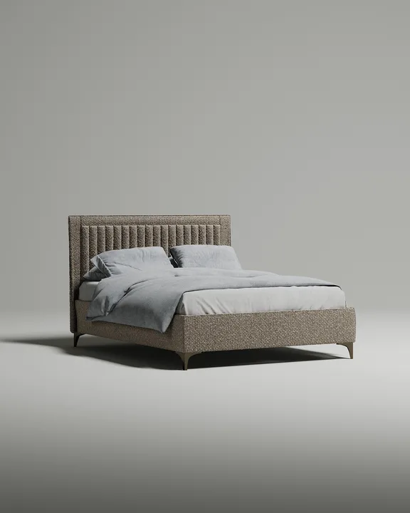 Кровать Дайри под матрас 180x200 с мягким изголовьем и ящиком для хранения белья. Материал: букле - Lanvin 130