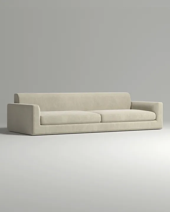 Стильный прямой диван Смуф. Материал: Велюр. Цвет: Белый