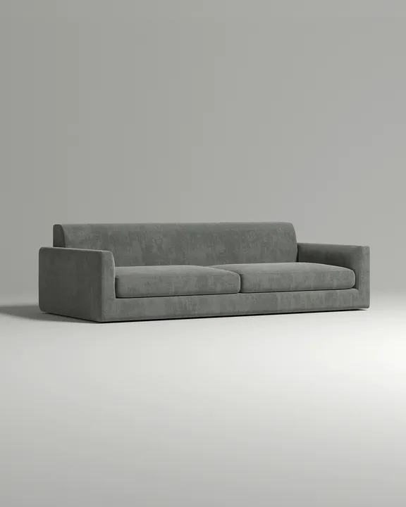 Стильный прямой диван Смуф. Материал: Флок. Цвет: Серый