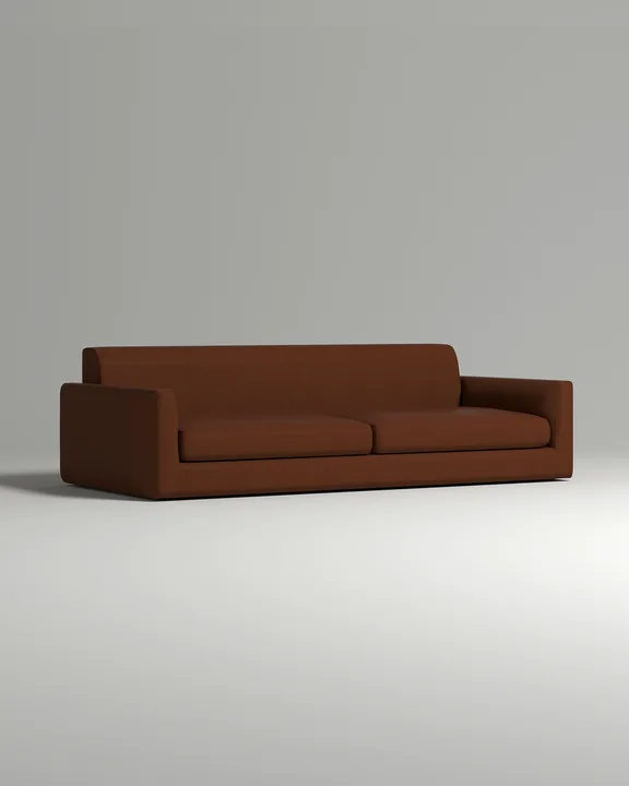Стильный прямой диван Смуф. Материал: Искусственная кожа. Цвет: Коричневый Стильный прямой диван Смуф. Материал: Искусственная кожа. Цвет: Коричневый