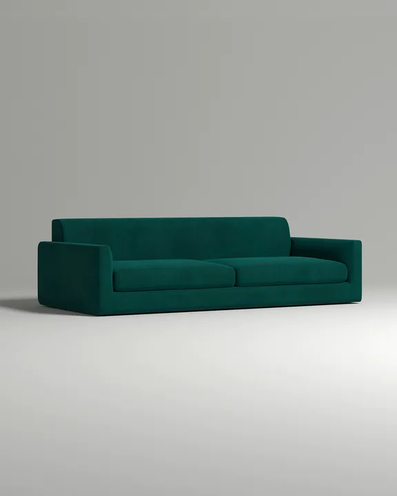 Стильный прямой диван Смуф. Материал: Велюр. Цвет: Изумрудный Стильный прямой диван Смуф. Материал: Велюр. Цвет: Изумрудный