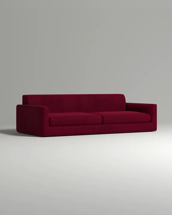 Стильный прямой диван Смуф. Материал: Велюр. Цвет: Красный