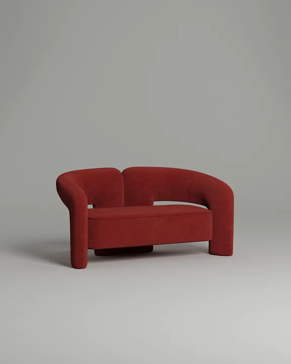 Стильный прямой диван Лэсли. Материал: Микровельвет. Цвет: Бордо