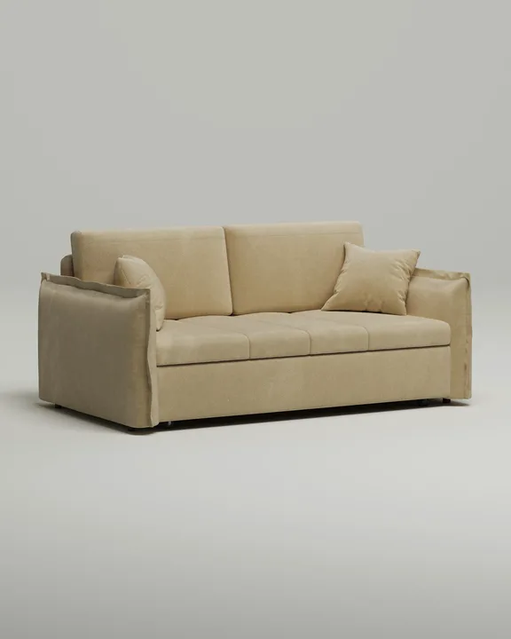 Стильный прямой диван Штейген Мини. Материал: Велюр. Цвет: Бежевый Стильный прямой диван Штейген Мини. Материал: Велюр. Цвет: Бежевый