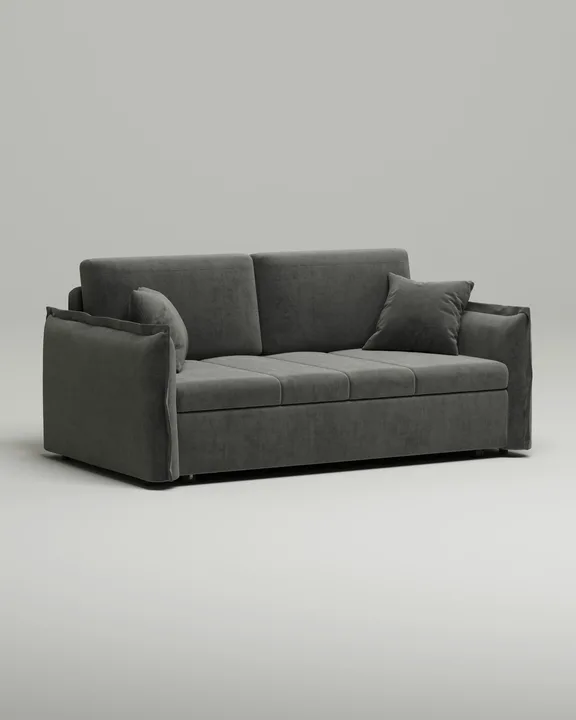 Стильный прямой диван Штейген Мини. Материал: Нубук. Цвет: Серый