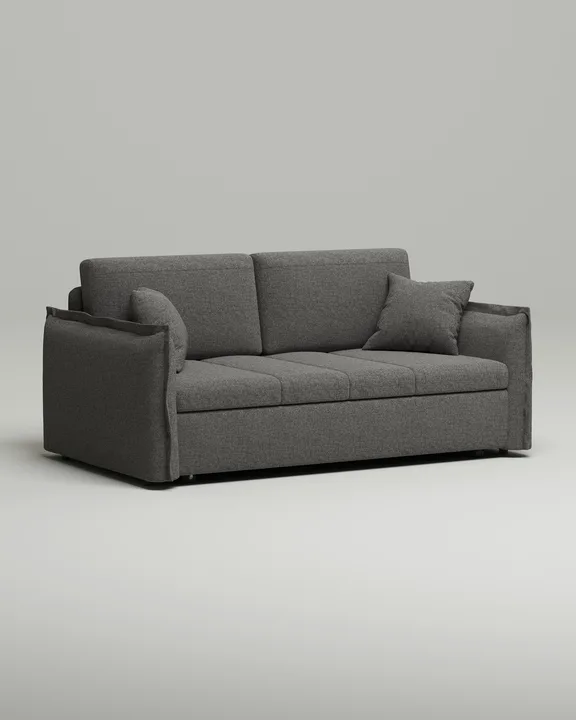 Стильный прямой диван Штейген Мини. Материал: Рогожка. Цвет: Серый