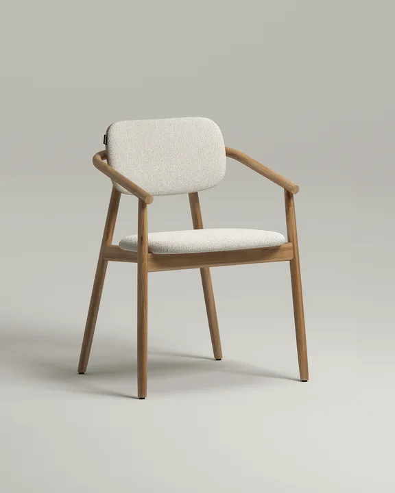 Удобный стул Индейл. Материал: букле. Цвет: белый (Coco 000)