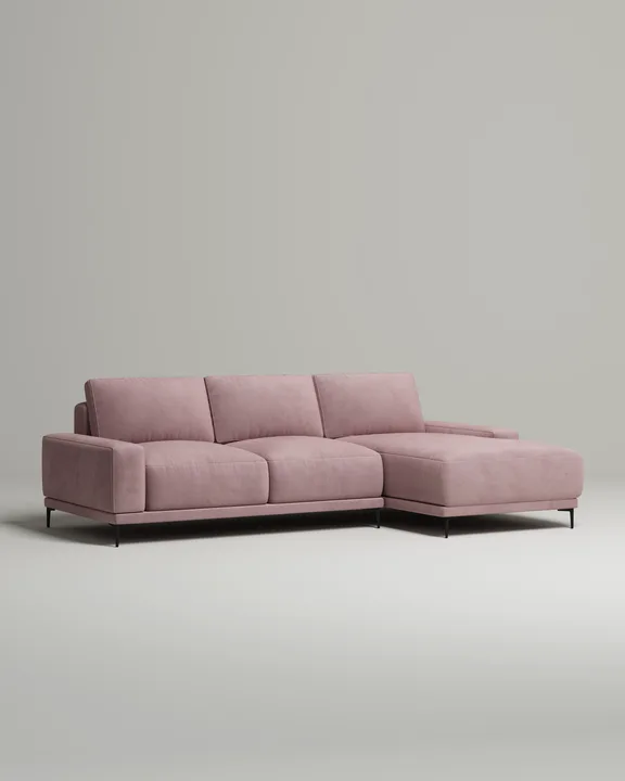 Стильный угловой диван Оснэн угловой. Материал: Велюр. Цвет: Розовый Стильный угловой диван Оснэн угловой. Материал: Велюр. Цвет: Розовый