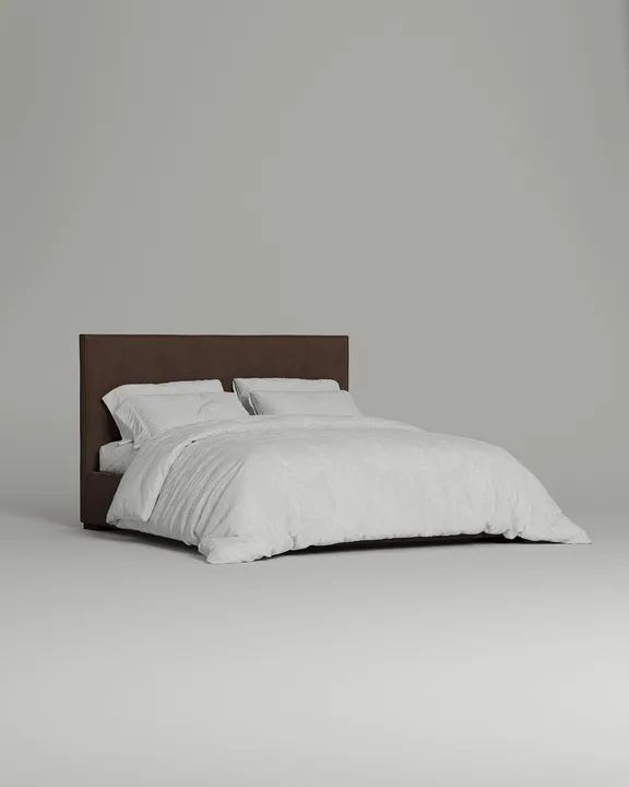 Кровать Гвалсэя под матрас 160x200 с мягким изголовьем и ящиком для хранения белья. Материал: искусственная замша - Oxford 285