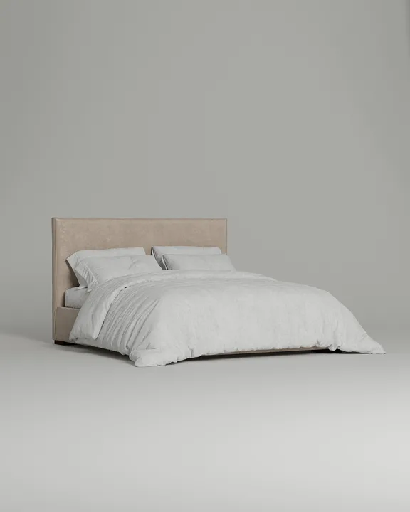 Кровать Гвалсэя под матрас 200x200 с мягким изголовьем и ящиком для хранения белья. Материал: Elixir 130 (искусственная замша) Кровать Гвалсэя под матрас 200x200 с мягким изголовьем и ящиком для хранения белья. Материал: искусственная замша - Elixir 130