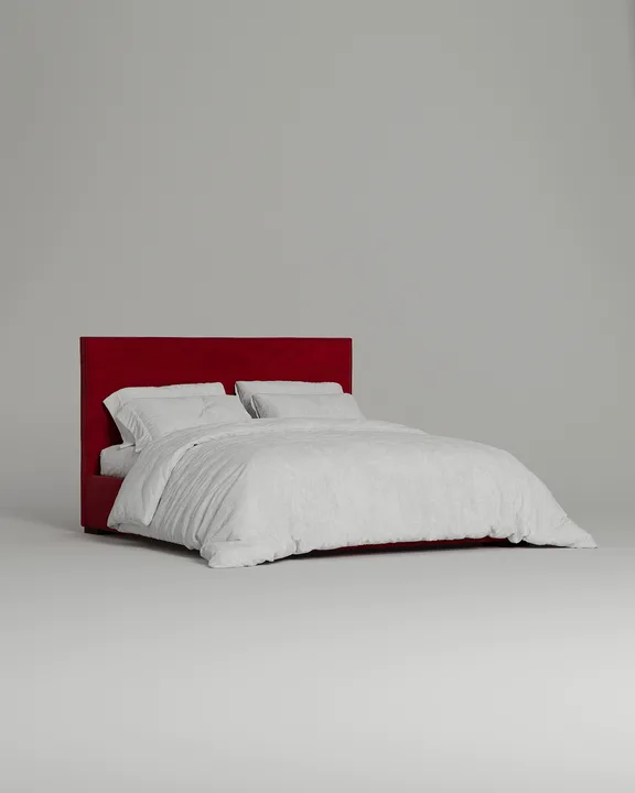 Кровать Гвалсэя под матрас 200x200 с мягким изголовьем и ящиком для хранения белья. Материал: велюр - Premier 14