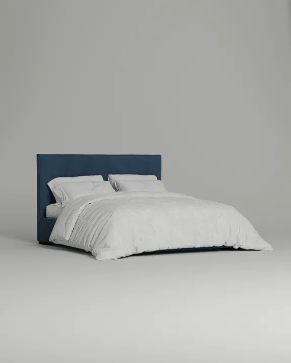 Кровать Гвалсэя под матрас 200x200 с мягким изголовьем и ящиком для хранения белья. Материал: велюр - Avatar 779