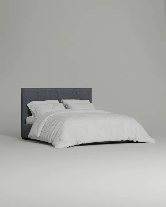 Кровать Гвалсэя под матрас 180x200 с мягким изголовьем и ящиком для хранения белья. Материал: рогожка - Mys 998