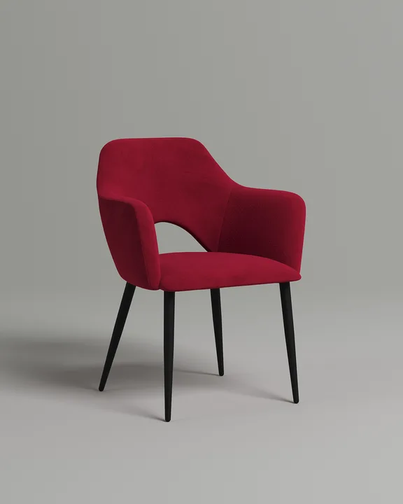 Удобный стул Тулават. Материал: велюр. Цвет: красный (Velutto 38)