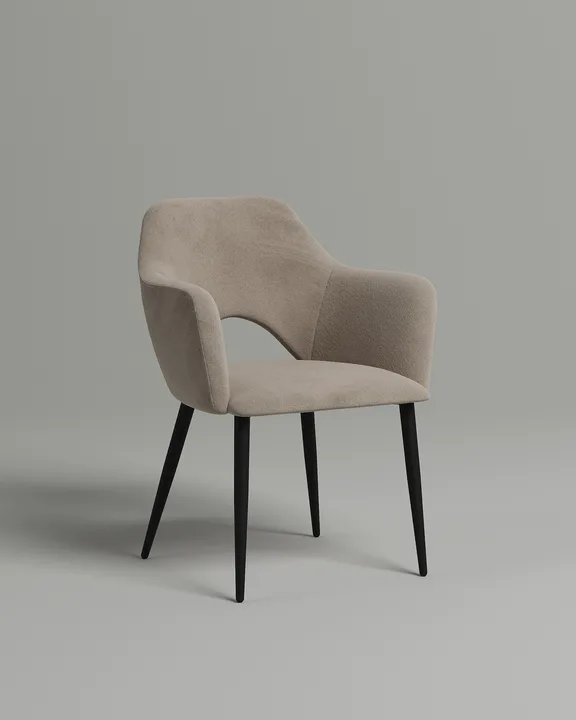 Удобный стул Тулават. Материал: велюр. Цвет: бежевый (Velutto 07)