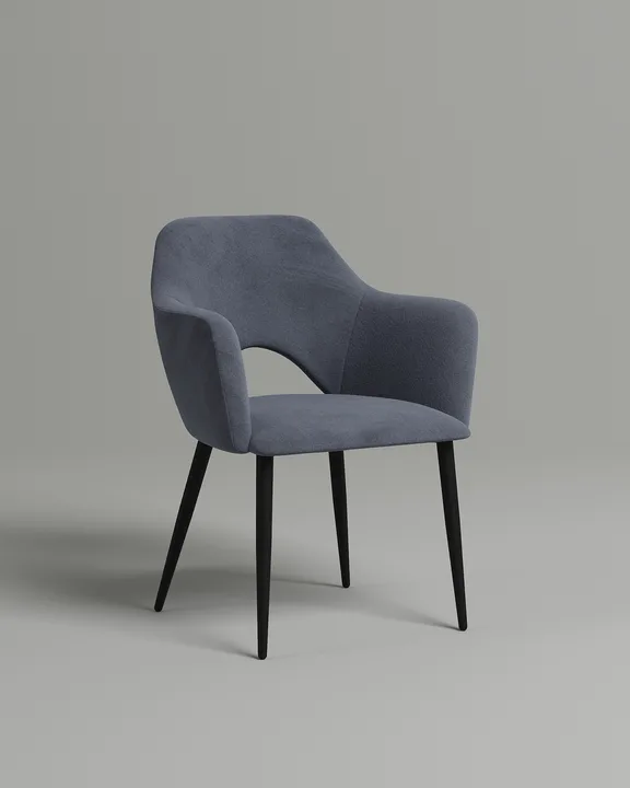 Удобный стул Тулават. Материал: велюр. Цвет: серый (Velutto 32)