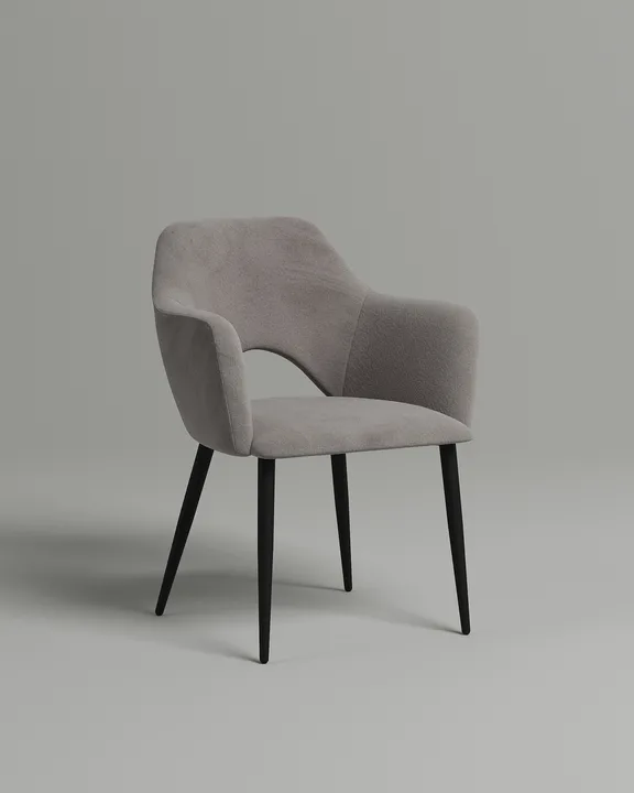 Удобный стул Тулават. Материал: велюр. Цвет: серый (Velutto 08)