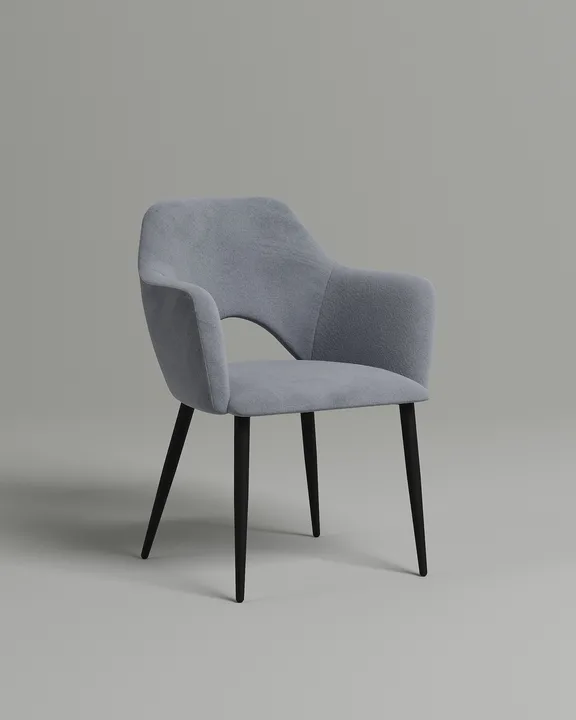 Удобный стул Тулават. Материал: велюр. Цвет: серый (Velutto 52)