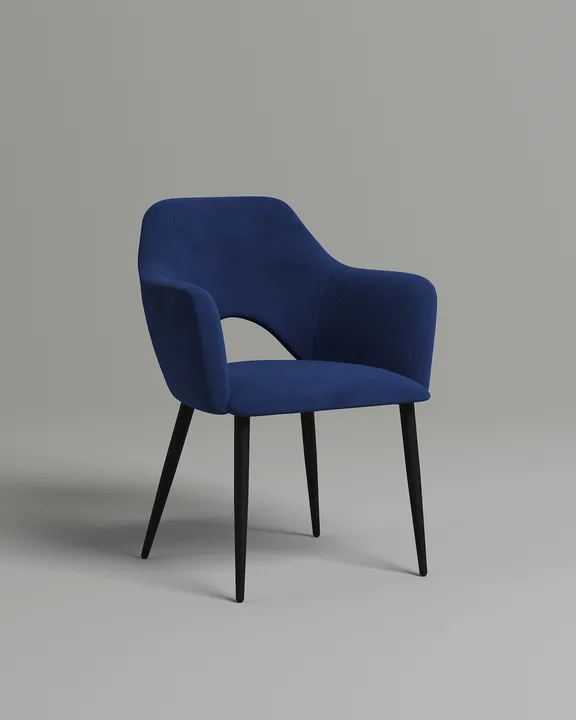 Удобный стул Тулават. Материал: велюр. Цвет: синий (Velutto 26)