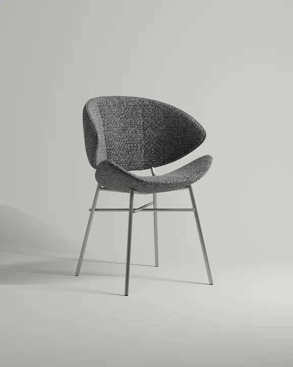 Удобный стул Паулэ. Материал: букле. Цвет: серый (Buckle dark grey A)