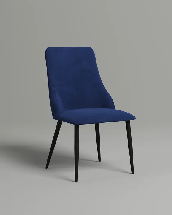 Удобный стул Ловат. Материал: велюр. Цвет: синий (Velutto 26)