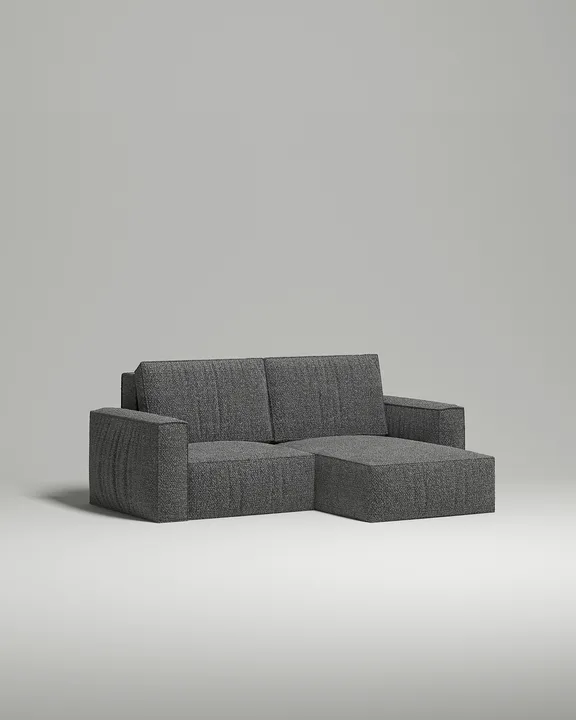 Стильный угловой диван Борген Мини угловой. Материал: Букле. Цвет: Серый