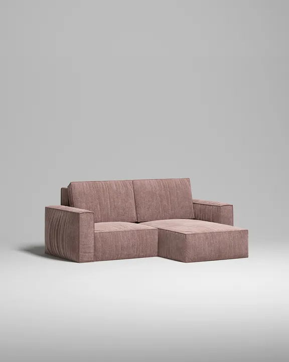 Стильный угловой диван Борген Мини угловой. Материал: Флок. Цвет: Розовый