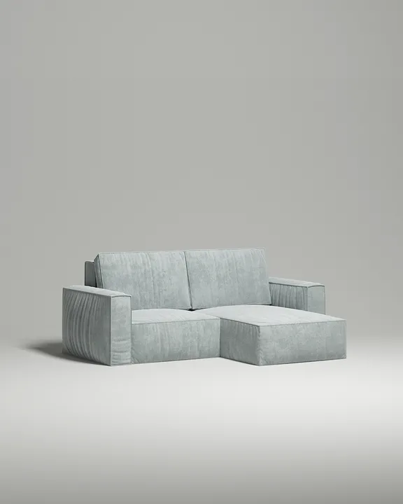 Стильный угловой диван Борген Мини угловой. Материал: Искусственная замша. Цвет: Серый