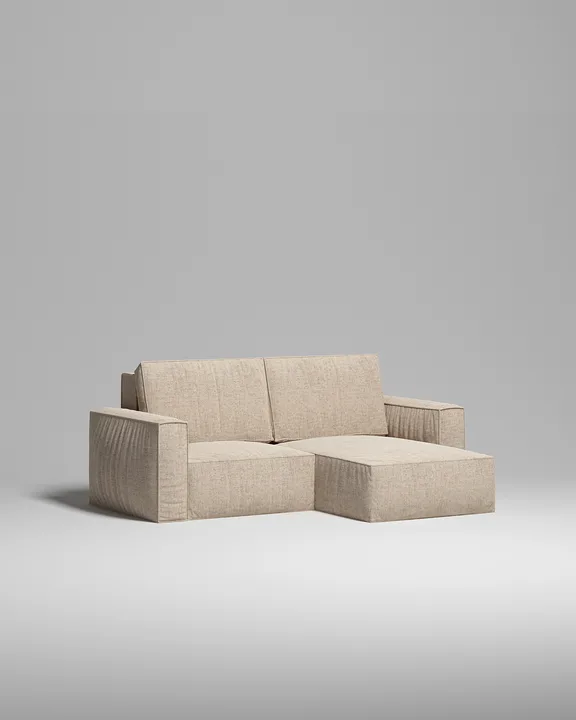 Стильный угловой диван Борген Мини угловой. Материал: рогожка. Цвет: Бежевый