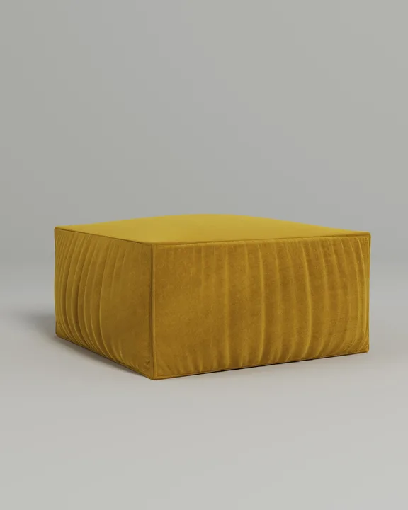 Мягкий пуф Борген. Материал: велюр. Цвет: желтый