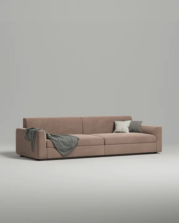 Стильный прямой диван Lutvan. Материал: Велюр. Цвет: Коричневый Стильный прямой диван Lutvan. Материал: Велюр. Цвет: Коричневый