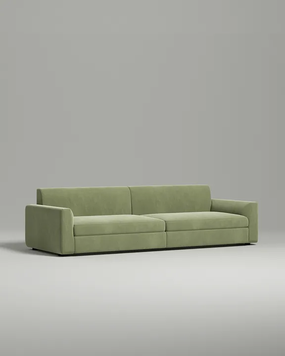 Стильный прямой диван Lutvan. Материал: Велюр. Цвет: Зеленый Стильный прямой диван Lutvan. Материал: Велюр. Цвет: Зеленый