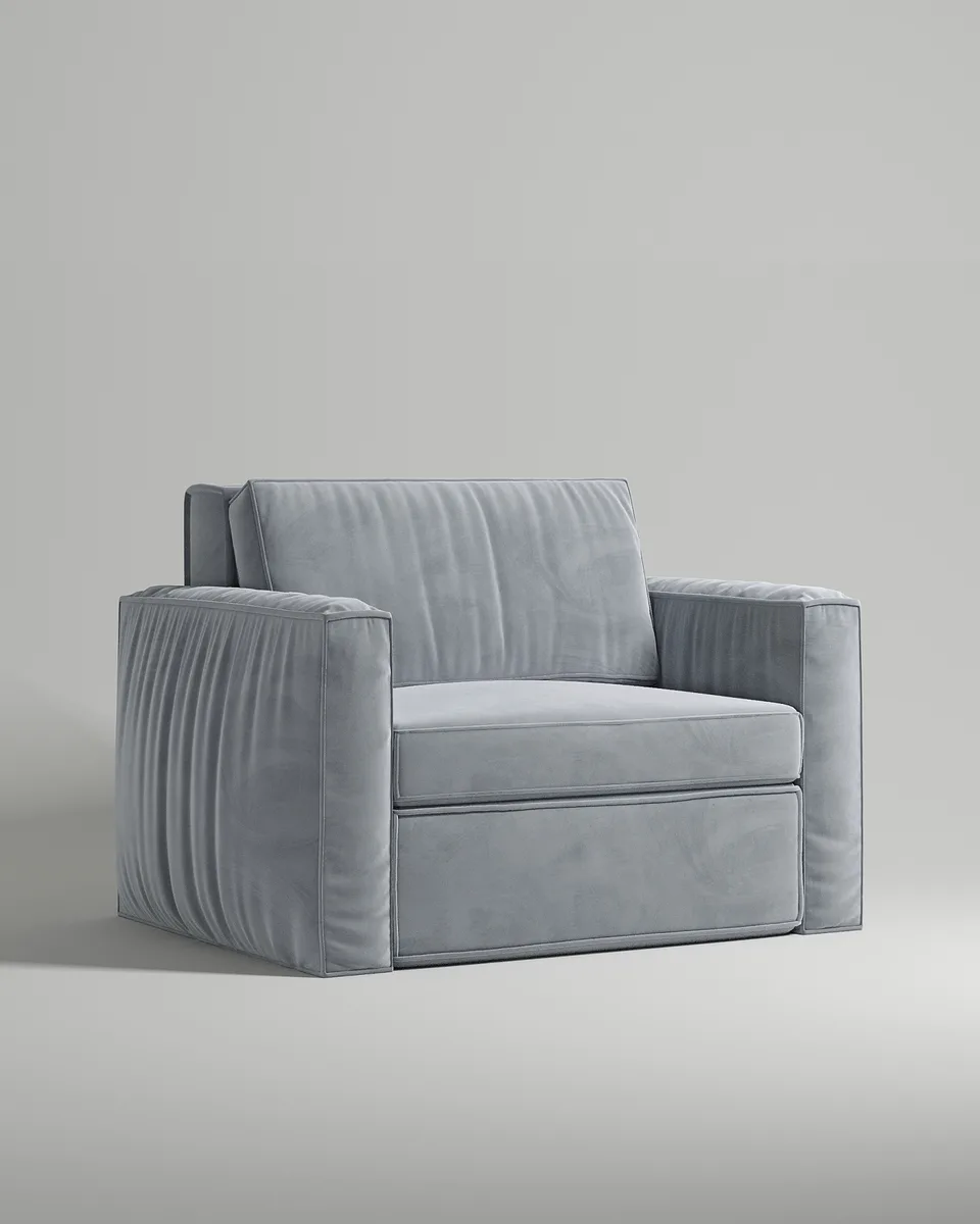 Кресло Борген без ножек с подлокотниками (серый велюр) Кресло Борген без ножек с подлокотниками (серый велюр - Velutto 51) от Kalibroom