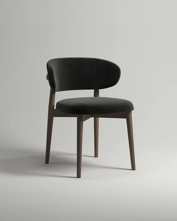 Удобный стул Ворман. Материал: велюр. Цвет: черный (Velutto 34)