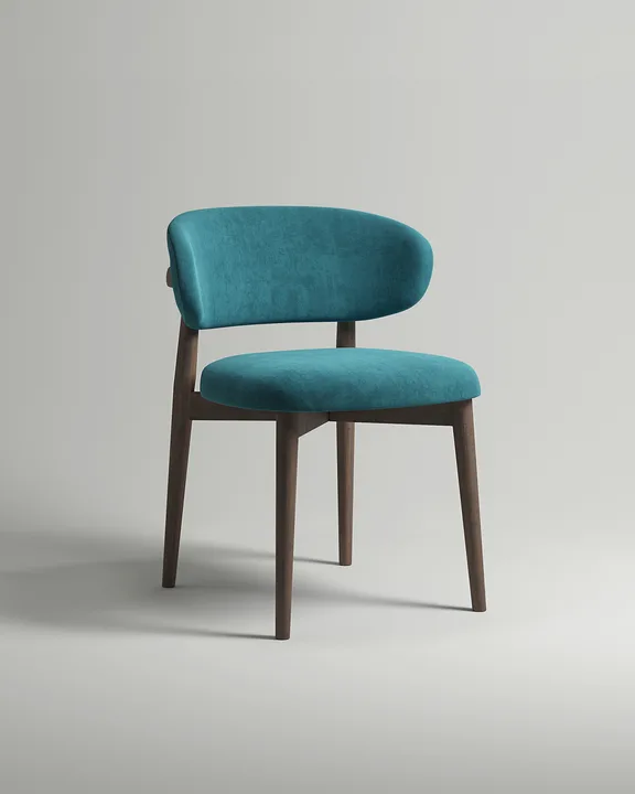 Удобный стул Ворман. Материал: искусственная замша. Цвет: бирюзовый (Elixir 768)