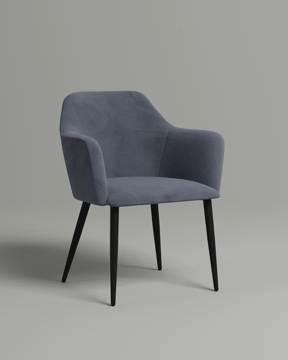 Удобный стул Адэват. Материал: велюр. Цвет: серый (Velutto 32)