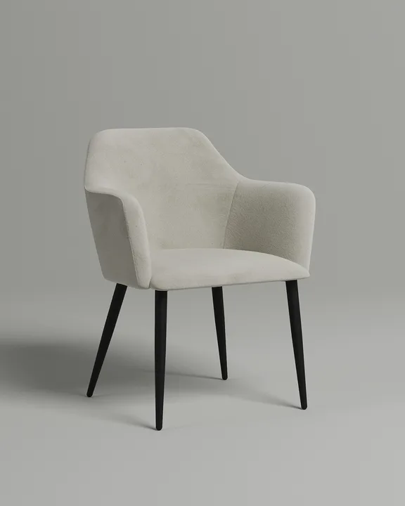 Удобный стул Адэват. Материал: велюр. Цвет: белый (Velutto 01)