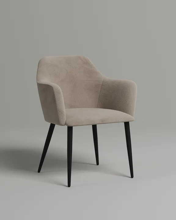 Удобный стул Адэват. Материал: велюр. Цвет: бежевый (Velutto 07)