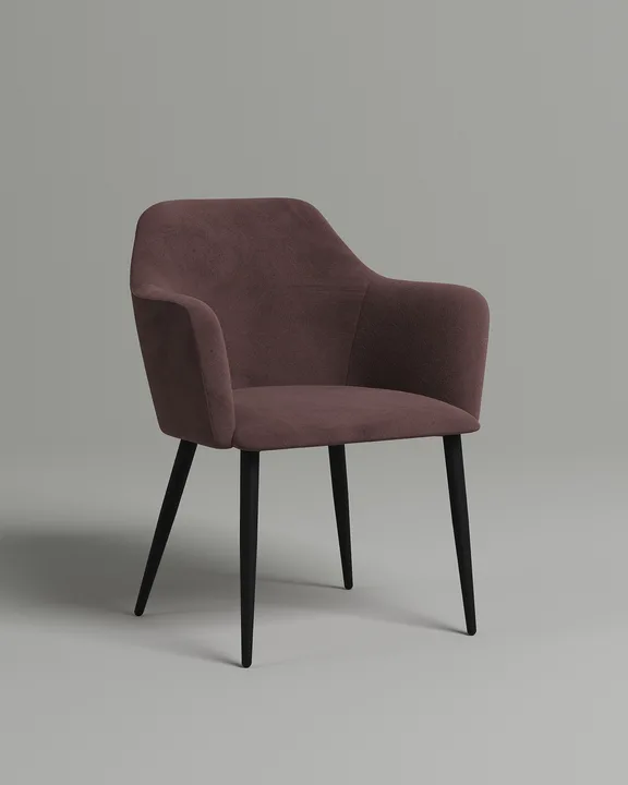 Удобный стул Адэват. Материал: велюр. Цвет: коричневый (Velutto 36)