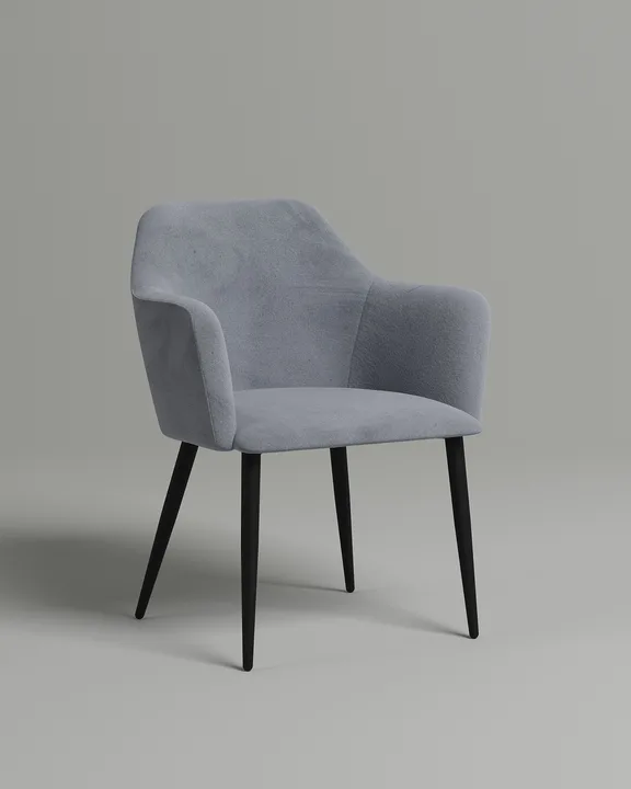 Удобный стул Адэват. Материал: велюр. Цвет: серый (Velutto 52)