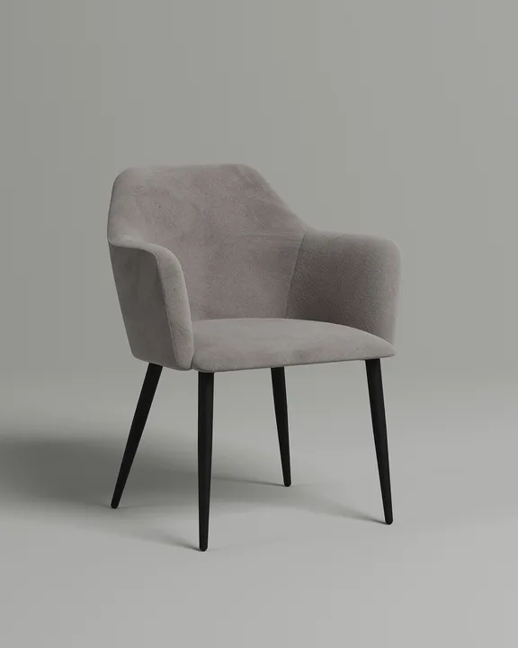 Удобный стул Адэват. Материал: велюр. Цвет: серый (Velutto 08)