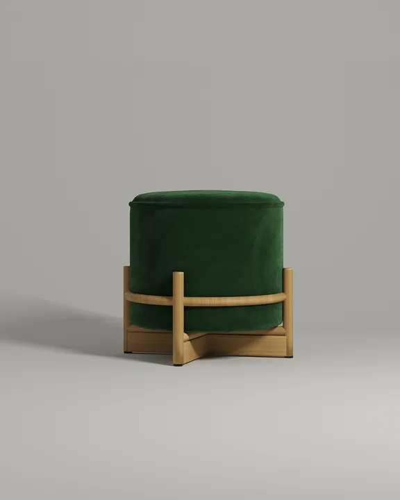 Мягкий пуф Рэсса. Материал: велюр. Цвет: зеленый